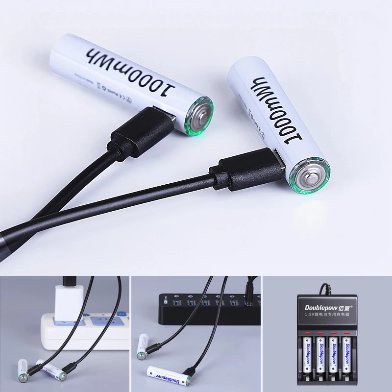  Новый запуск 1000mwh размер AAA 10440 1 5 v литий-ионный USB аккумуляторные батареи Замена для сухой силовой элемент Am4 Lr03