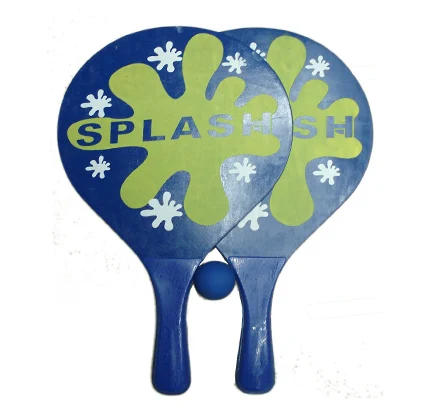 2024 Top Quality MDF Material Beachball Beach Paddle Ball Racket Set of 2 Rackets+1 PP Ball