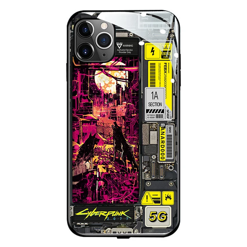 Модный Роскошный светящийся чехол из закаленного стекла со светодиодной подсветкой для входящего вызова