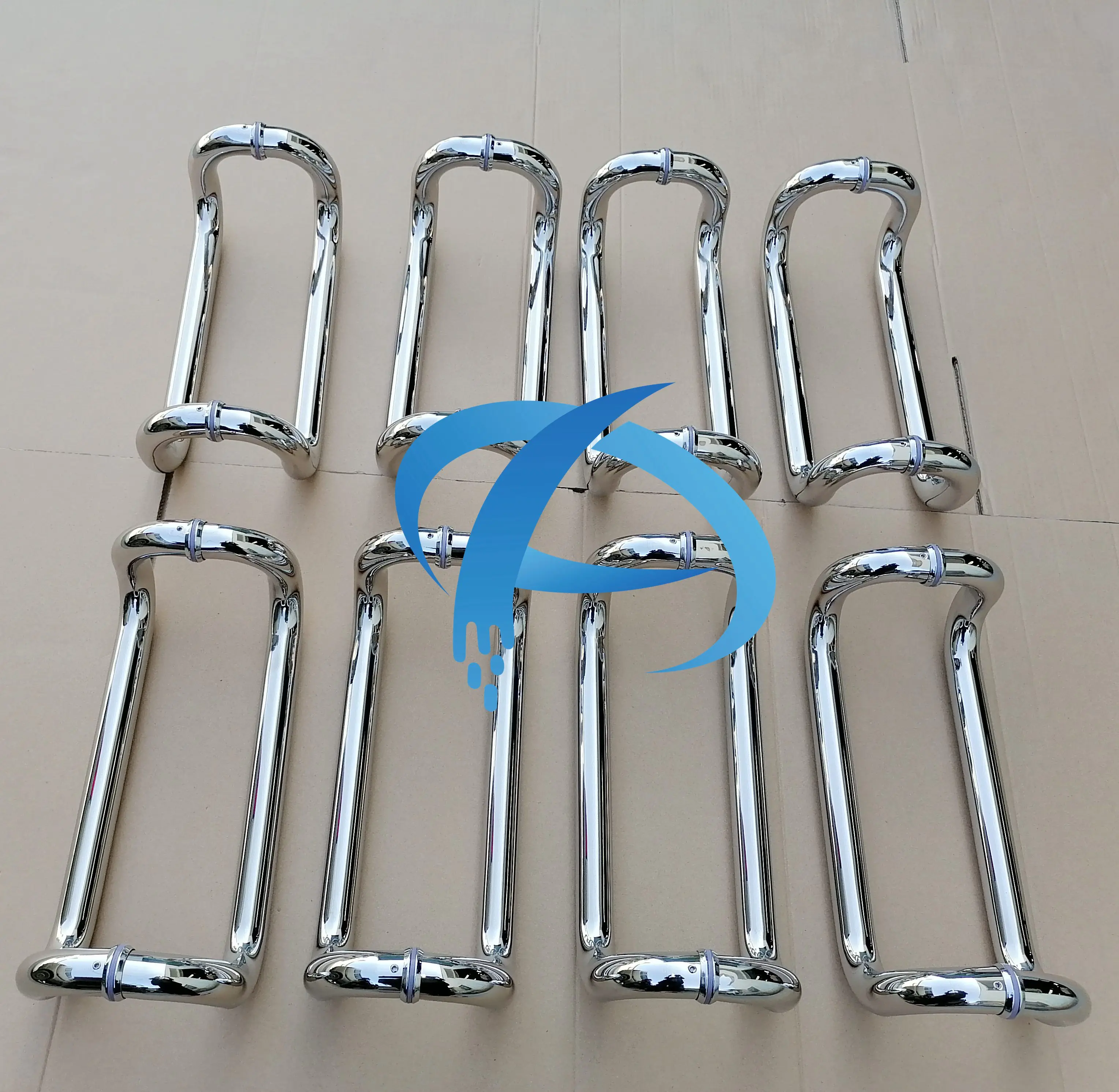A0608 Austin Factory Entrance Commercial Stainless Steel Four Curved Double Bend Door Pull Handle