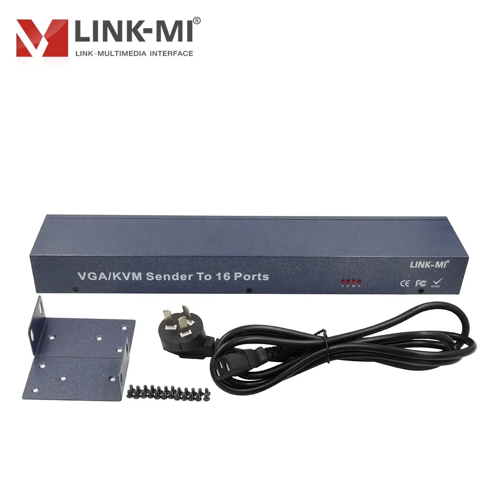 LINK-MI 100 м 1x16 каналов активный VGA видео и аудио передатчик расстояние 300 Макс 16 портов vga-разветвитель передачи сигнала
