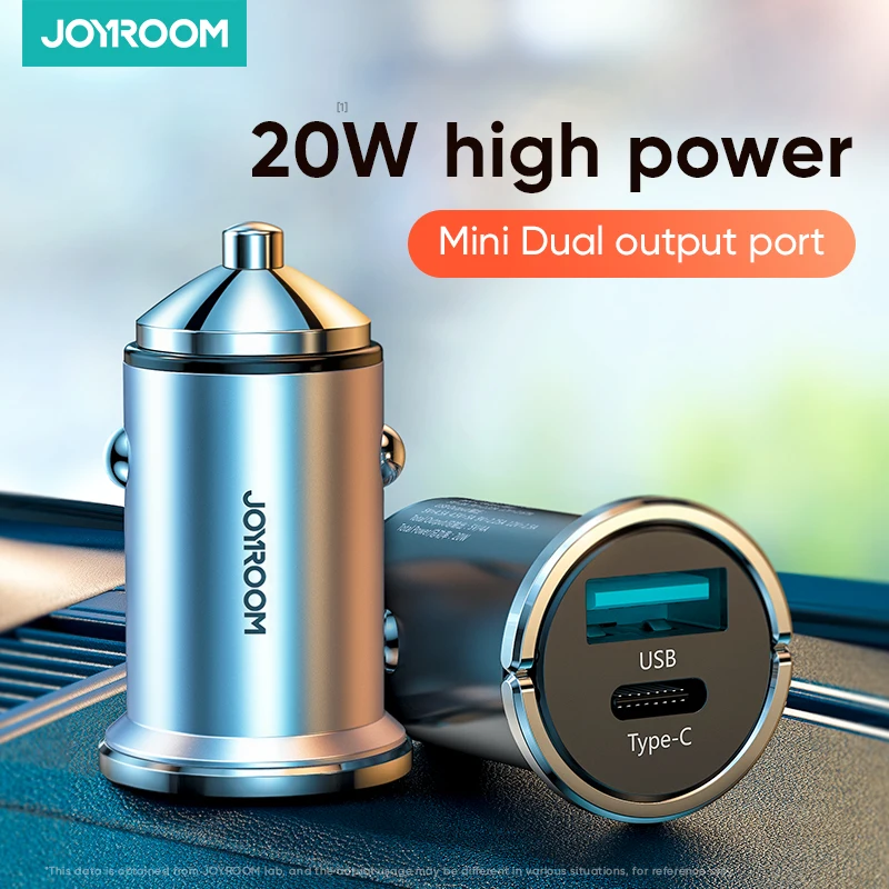 20W Pd Joyroom CE Certified Mini Size Type-c Charger Car 20W Zinc Aluminium PD Type C PD USB Car Charger  for Samsung/iphone12