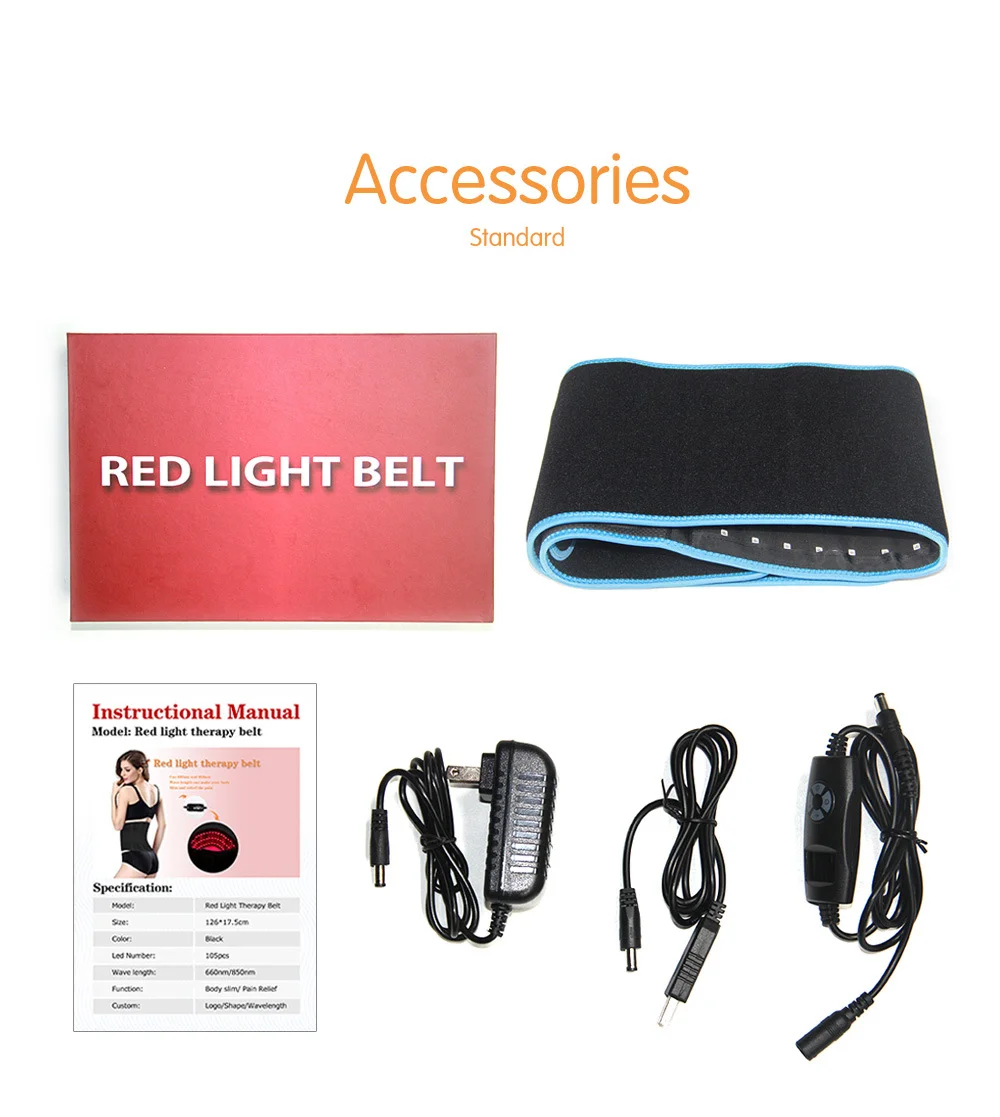 
Wholesale Versatile Pain Relief Weight Loss Light Belt 660nm 850nm Red Light Therapy Wrap Belt 