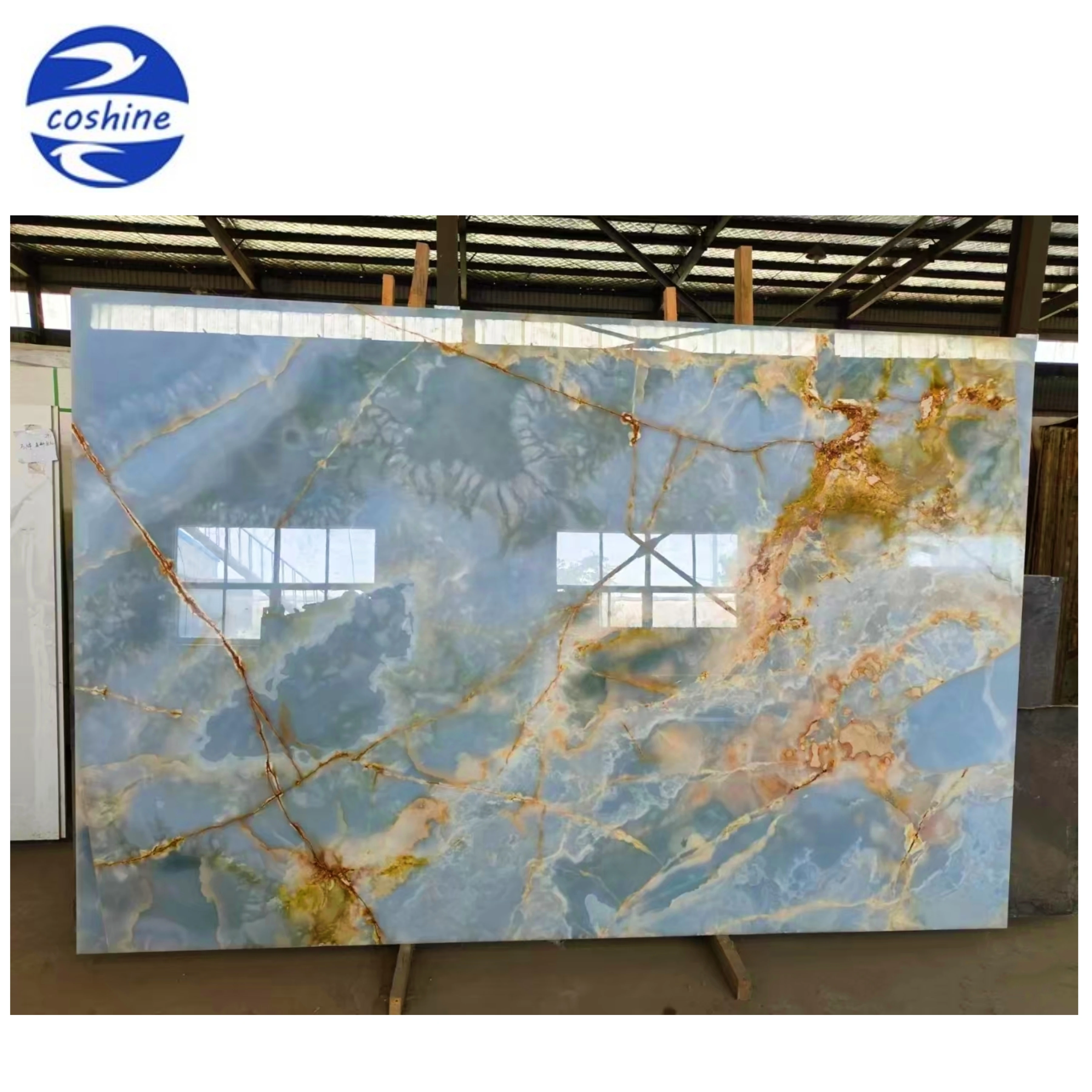 Interior Design Onyx Stone Price Backlit Golden Sky Blue Natural Precious Marble Jade Slab Onice For Flooring Tiles Countertop