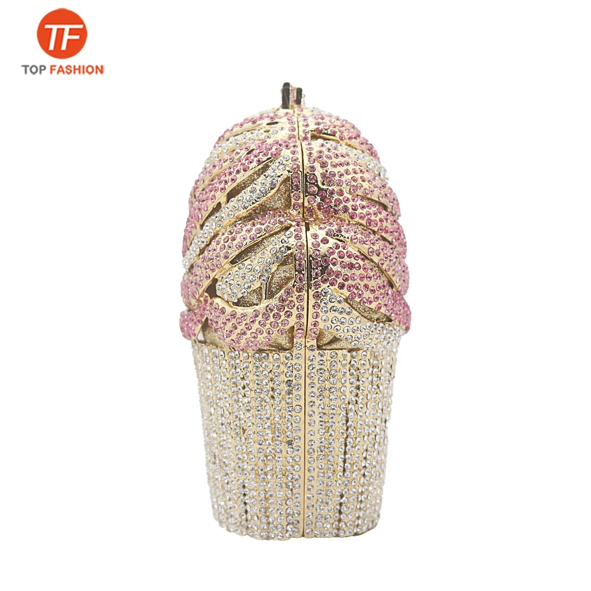 Luxury Cupcake Ice Cream Crystal Clutch Purses Bridal Wedding Party Purses from Factory