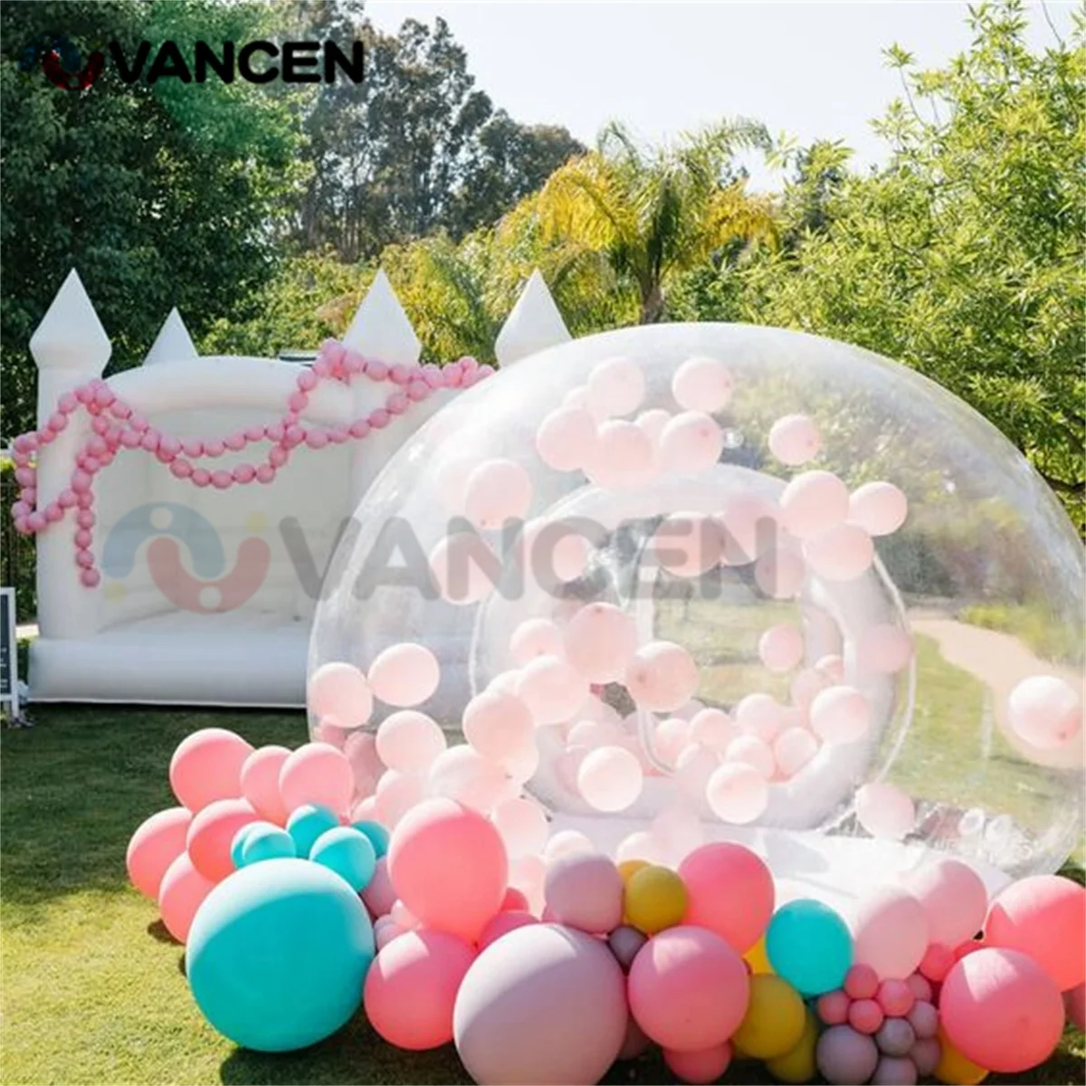 High Quality 3M Top Bouncing Transparent Wedding Balloon Bubble House Inflatable With Balloon Clear Dome Outdoor For Party Tent