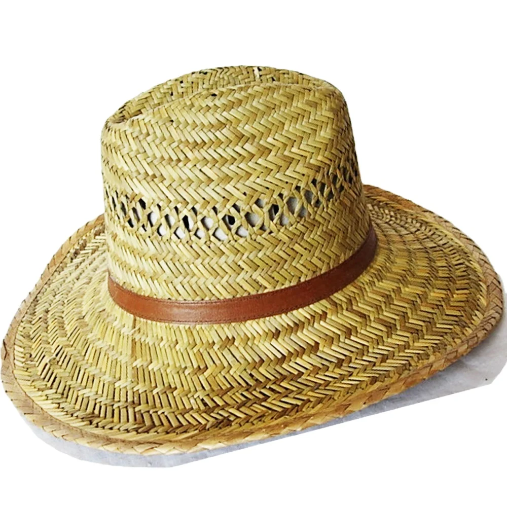 Natural straw floppy hat summer with cheap style customized