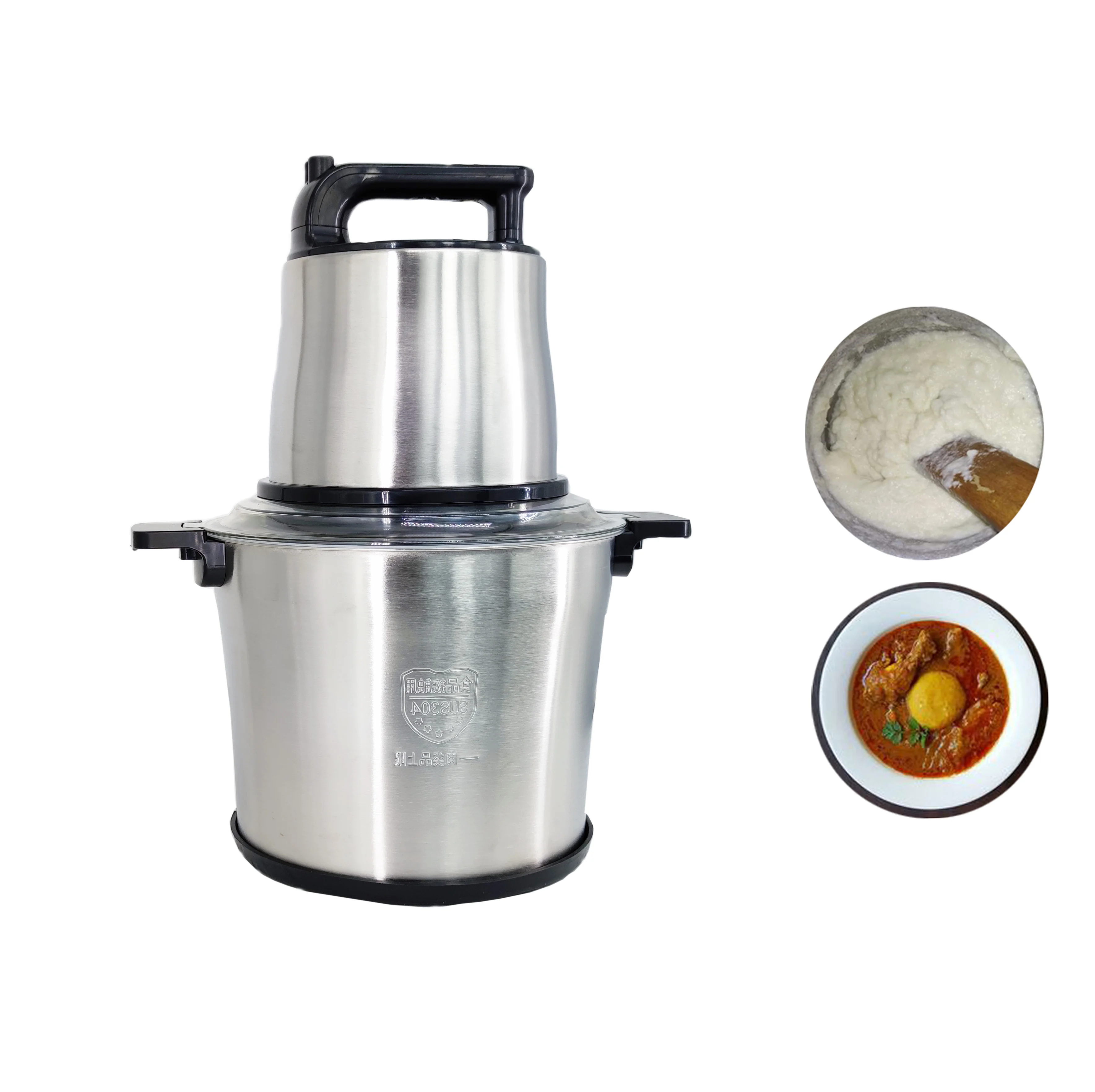 Multipurpose Electrical Professional 2200W Motor Homemade Fufu Foufou Mix Yam Food Processor 10L 12L Stainless Steel Grinder