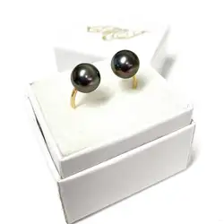 Custom 18K Gold Plated  Stainless Steel Open Cuff Tahiti Pearls Ring