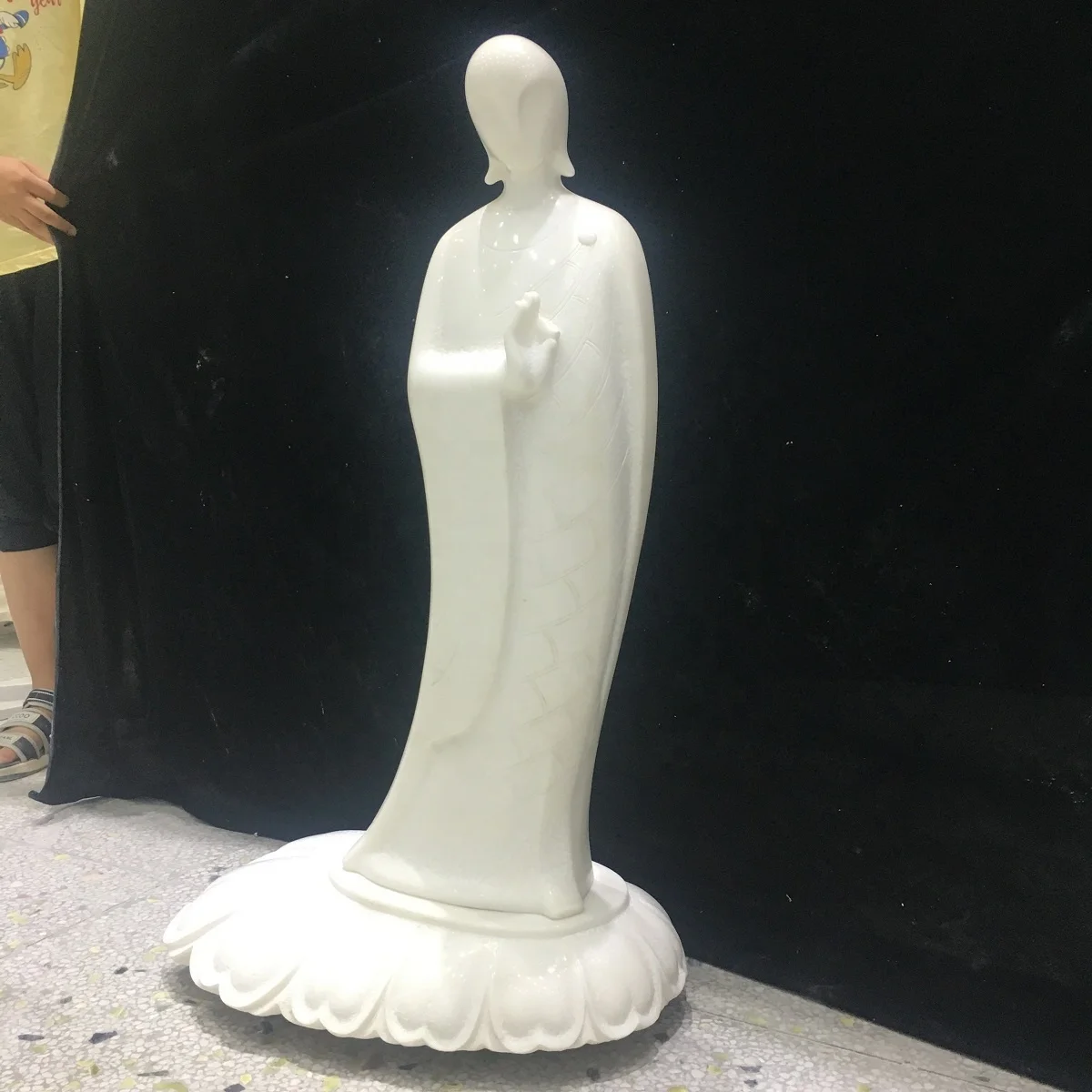 Low price sales High end Hand carved pure white marble indoor decorative peaceful Buddha abstract statue