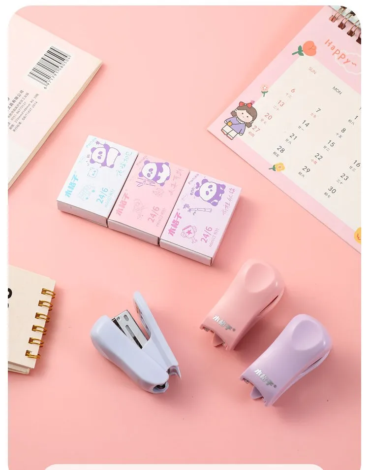Quality Mini Stapler 24/6 with 400PCS Staples Desktop Staplers  Plastic  Kawaii Stapler For Students School Office Supplies