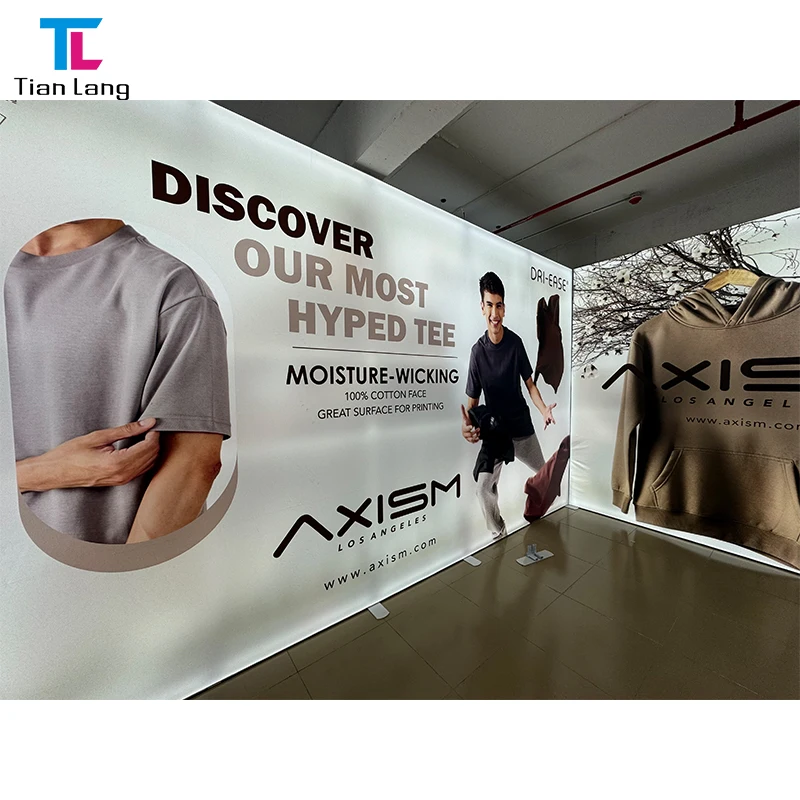Durable Advertising Equipment 20x8ft Aluminum Frame SEG Fabric LED Display Stand Wall Backlit Trade Show Booth Modular Lightbox