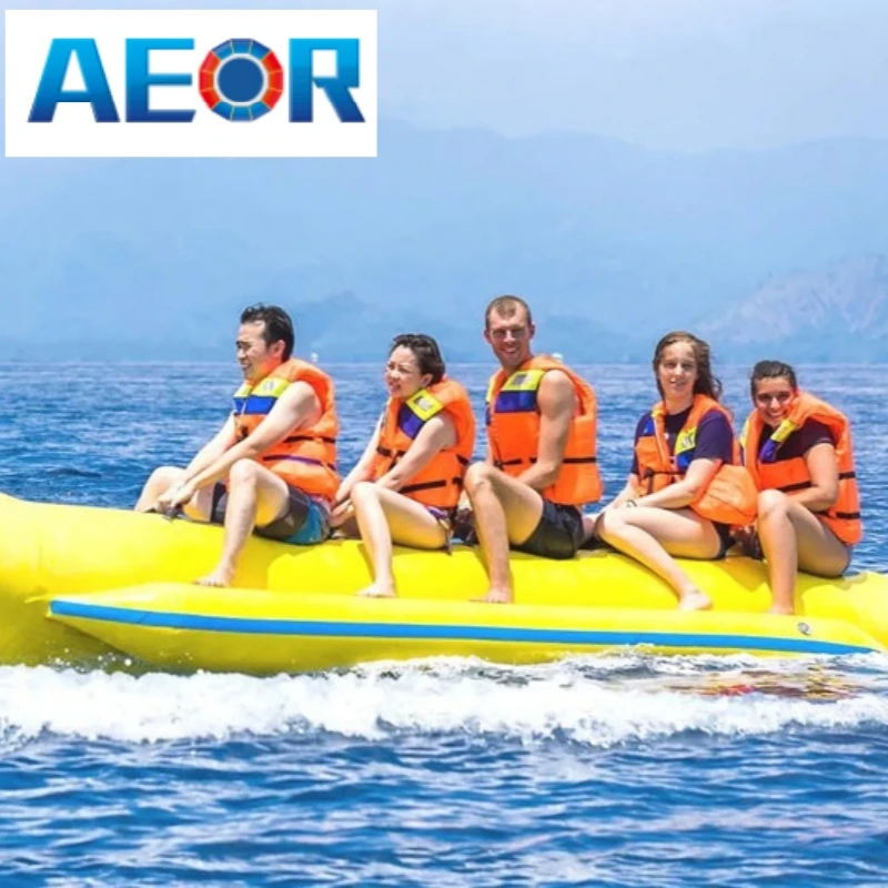 Wonderful inflatable banana boat 10 12 person inflatable flying fish banana boat with factory price for fun