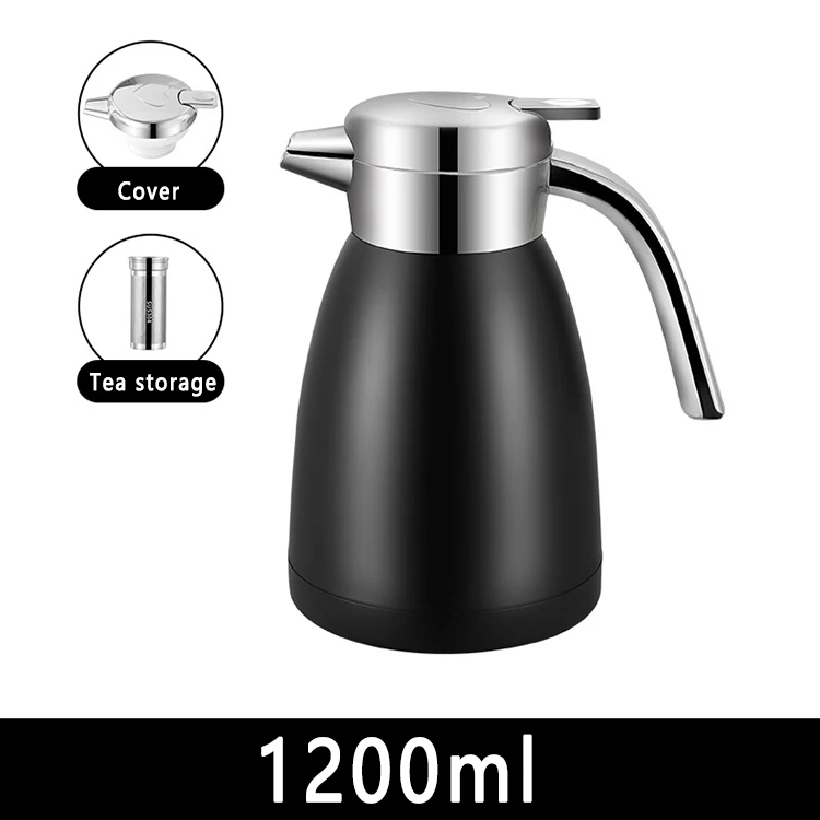 Korean Style 1.2L 1.8L Stainless Steel 304 Insulated Hot Water Coffee Tea Pots & Kettles Vacuum Flasks Thermoses Jug Pot