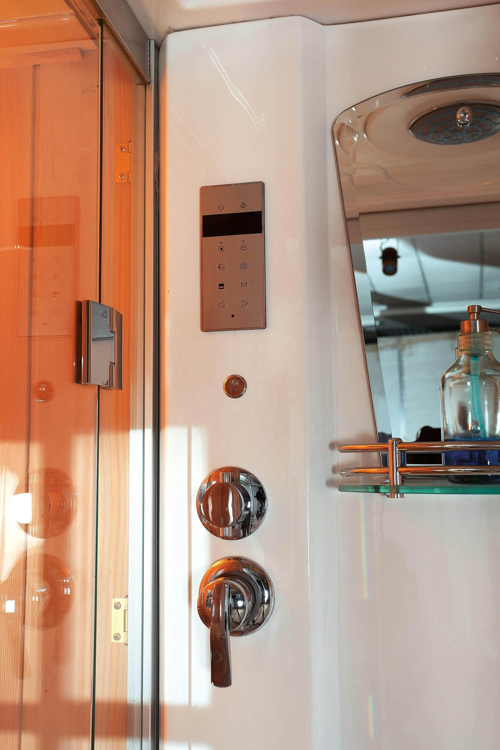 MEXDA Sauna Equipment Wet Steam 1-2 Person Sauna Steam Room Combination Indoor Shower Steam WS-180100-01