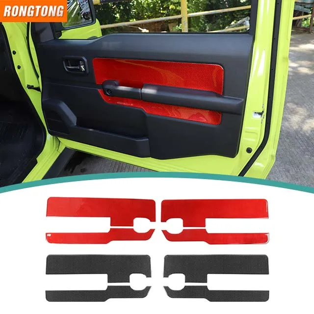 Car Accessories Interior Sticker Car Door Inner Side Carbon Fiber Decoration Cover for Suzuki Jimny JB74 2019+