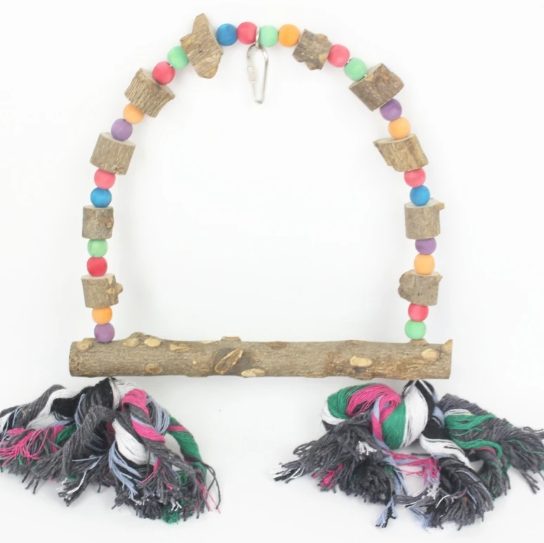 Amazon Hot Sell Pet New Bird Toys Hanging Multicolor Rope Toys Typefor Rope Bungee Bird Toy Calopsita Parrot Accessories