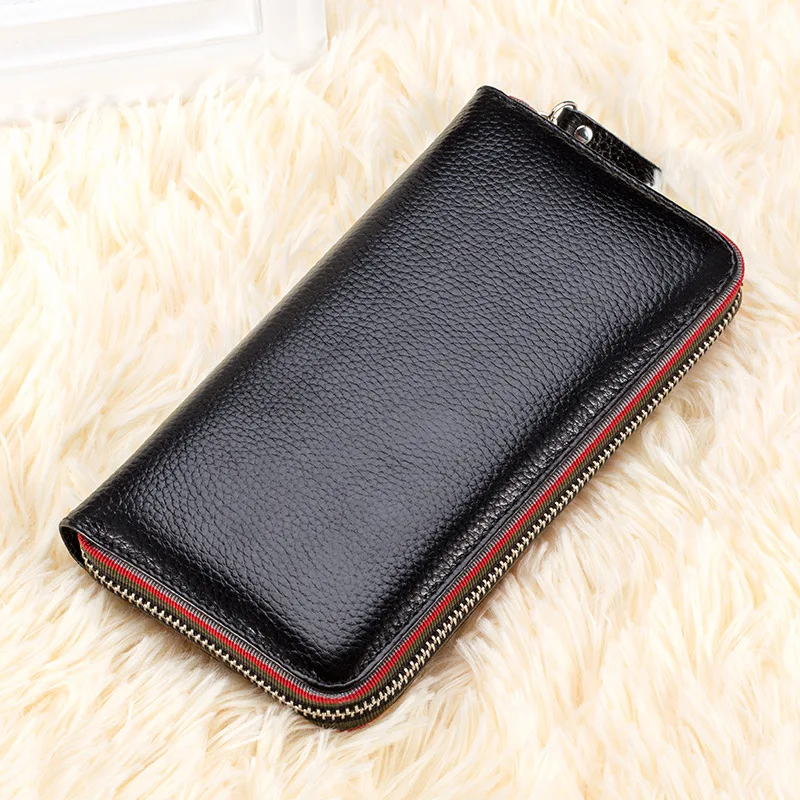 First Layer Cowhide Women Genuine Leather Wallet Large Capacity Card Holder Long Women Wallet
