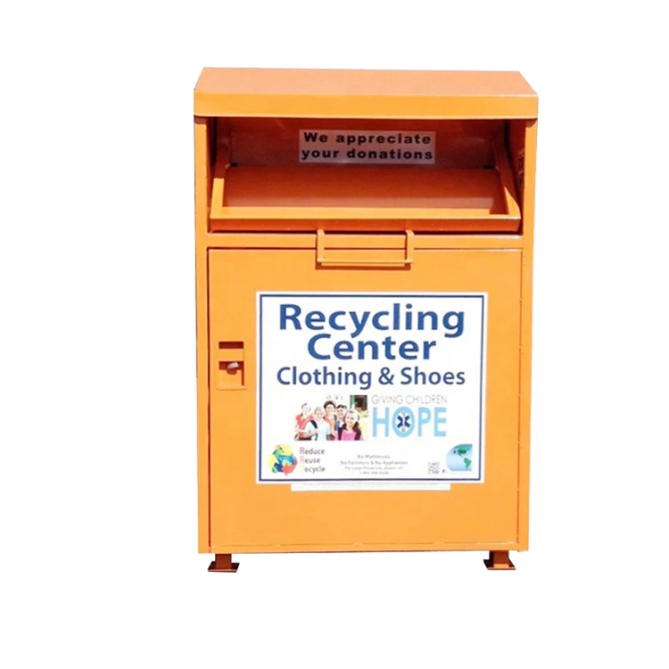 #1004 Outdoor Security Large Donation Recycle Bin Manufacturer
