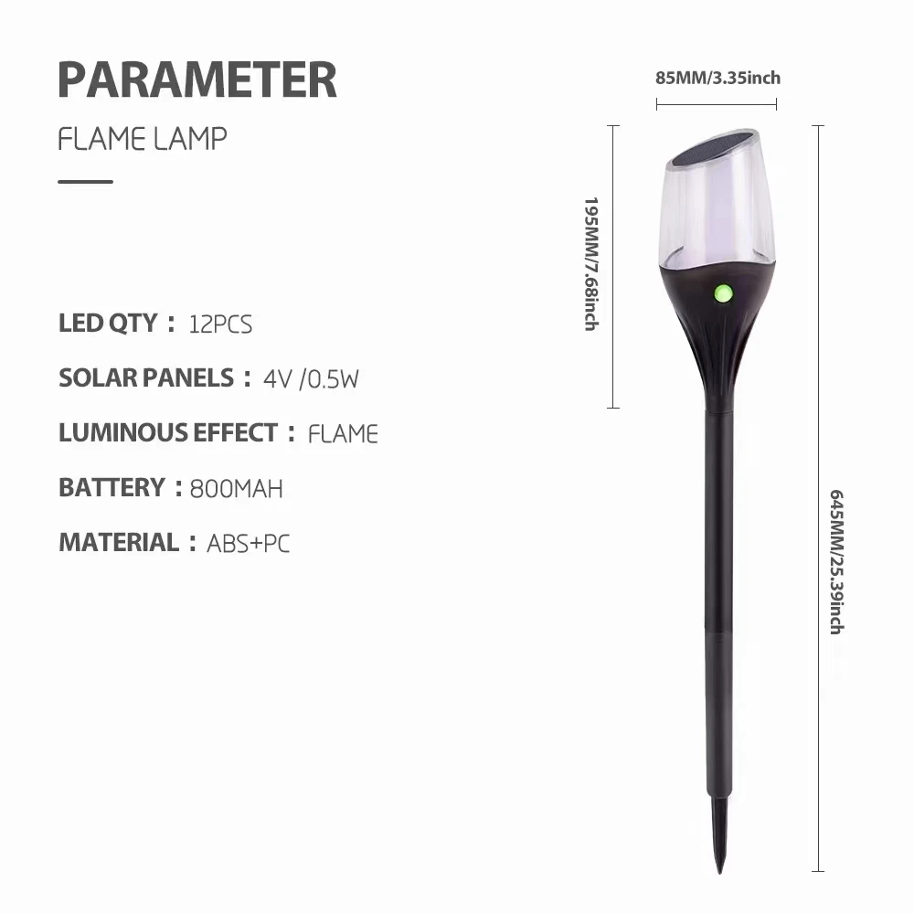 Yuekon 12LED Torch Lights Dancing Flames Lamp ABS IP65 Waterproof Outdoor Lawn Led Solar flame Light solar cell light garden