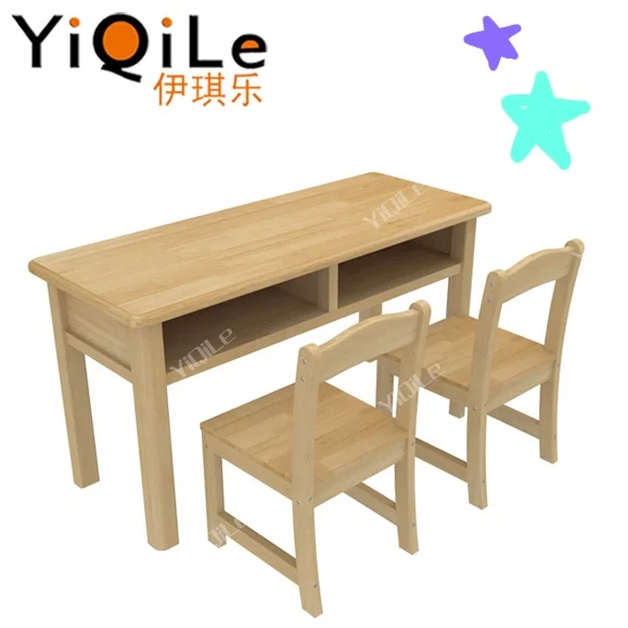 Factory Price Pine wood kids study desk Hot sale school furniture for kids kindergarten classroom furniture