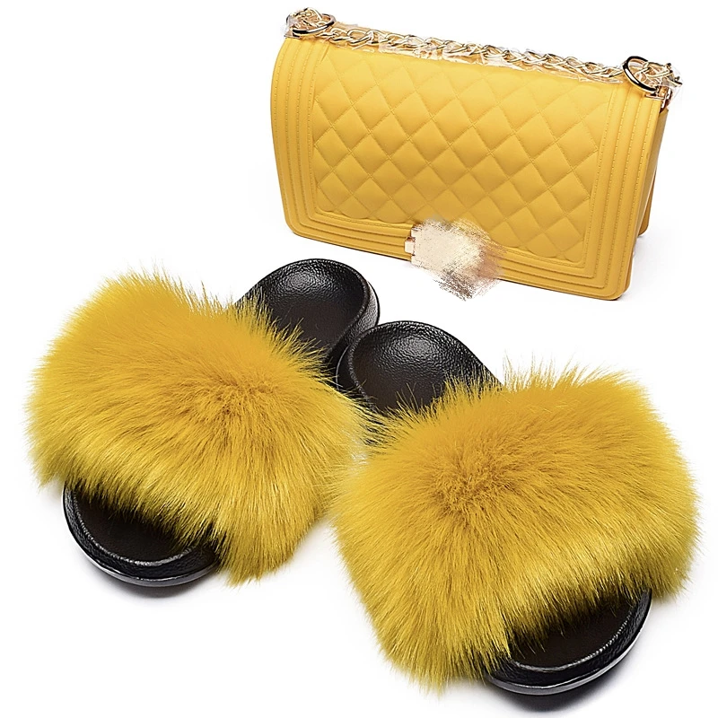 New Custom multiple colors indoor outdoor adults fur slides for women 2021 Next Day Service fashion trend ladies fur slippers