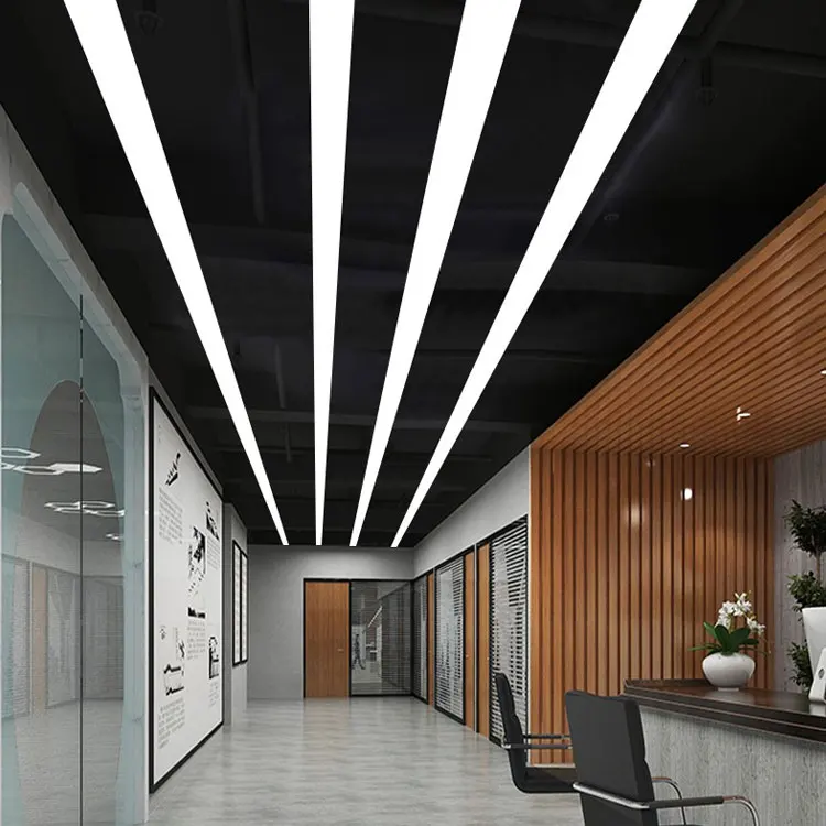 Modern Long Strip Lamp Linear Strip Lighting Office Luminaire Lamp LED Batten Tube Pendant Suspended Hanging Linear Light