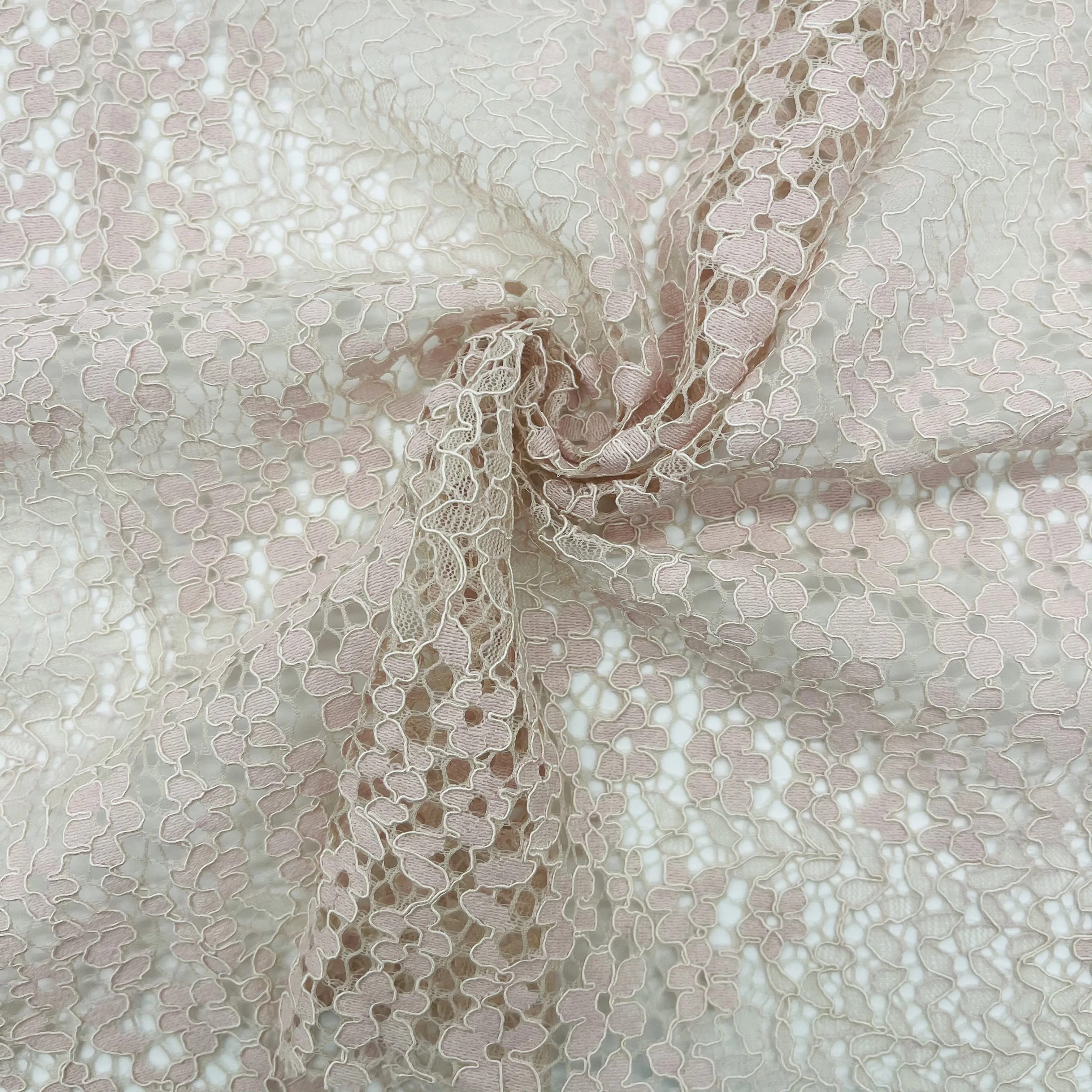 Custom Wedding High Quality Lace Bridal Sheer Flower White Georgette Silk Chiffon Tulle Curtain Embroidery Fabrics Pastel