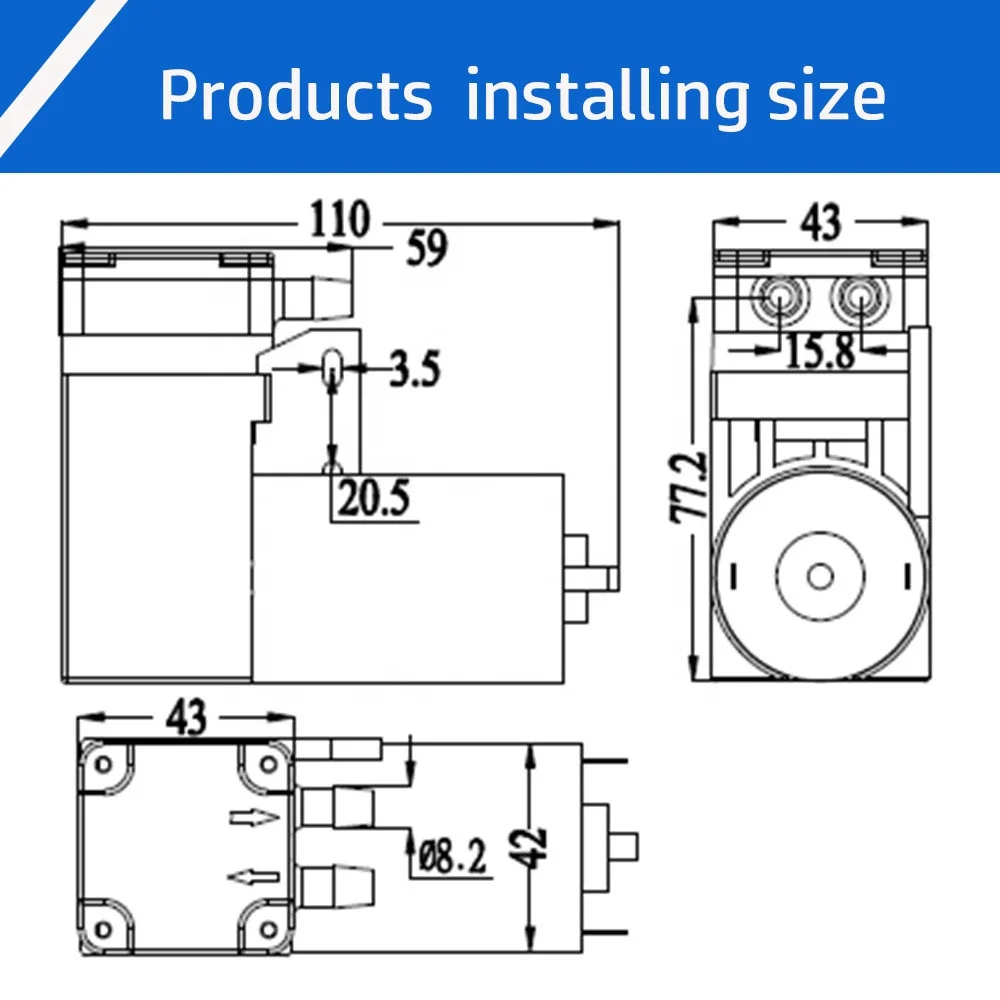 China Manufacturing High Negative Pressure -85kpa and 30 Lpm Electric Piston Vacuum Pump Generation