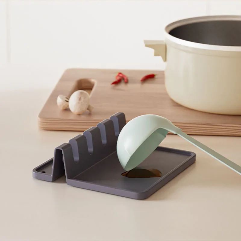 Shopify Sourcing Agent 2025 Silicone Kitchen Spoon Holder Organizer Spatula Rack Stand Tableware Storage Rack