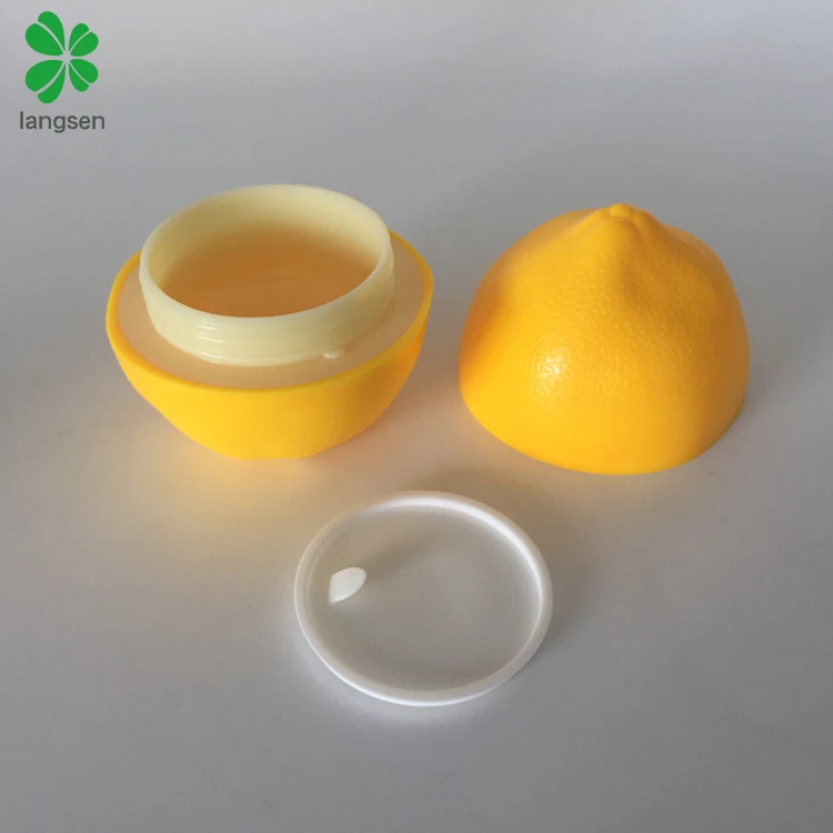 Empty 30g plastic ABS material  Imitation of lemon cosmetic jar container, fruit lemon shape cosmetic cream jar pot case