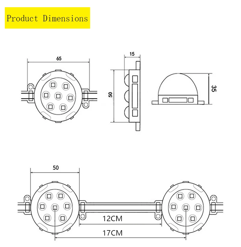 Project Led Dot Light Decoration 50mm smd5050 IP65 Waterproof Dc24v Point Pixel Light.jpg