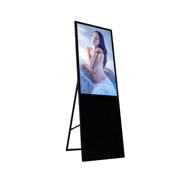 Портативный подвижный цифровой вывески сети E-poster LCD рекламный экран напольный 43-дюймовый плакат для помещений