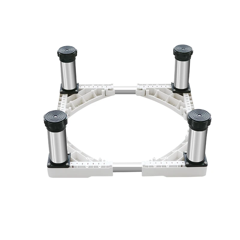 Height-adjustable universal base bracket for household appliances such as washing machines and refrigerators