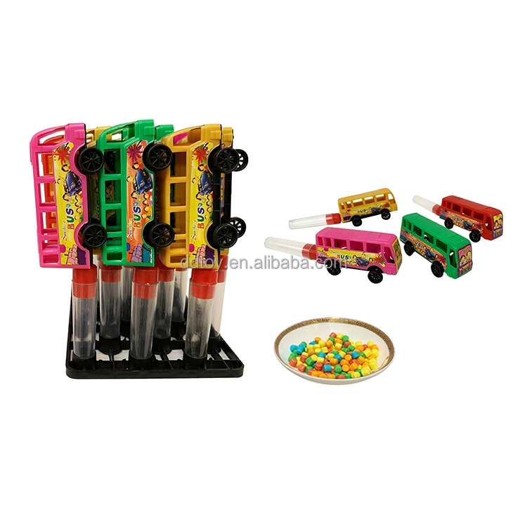 Wholesale Bus Sweet Sugar Tube Candy Filled Toys