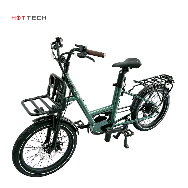 HOTTECH Cheap Factory Price long range e-bike powerful delivery electric bicycle family cargo electric bike 20 inch