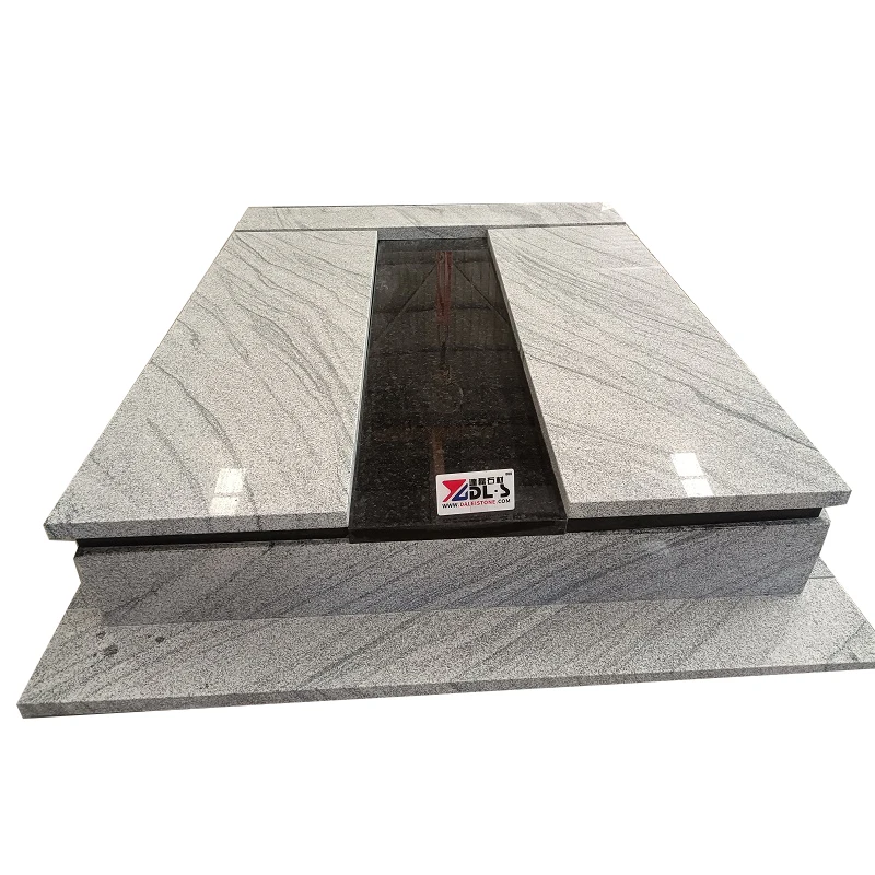 Customized European Style White And Black Granite Monument And Tombstone