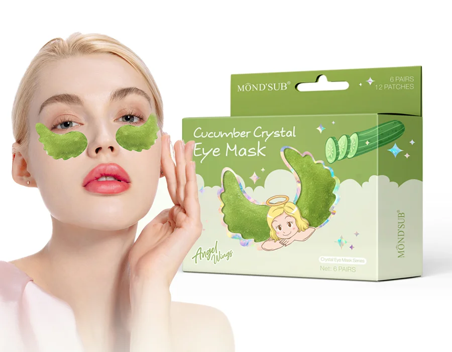 Private Label organic green Crystal AntiWrinkle Jelly Undereye Sheet hydrogel Puffy Eye bags Mask Patches Pad Dark Circles