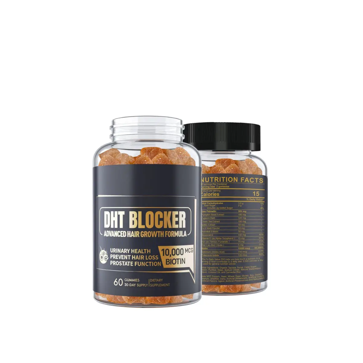 Private Label supplement Biotin Hair Gemmies DHT Blocker Gummy Hair Growth Supplement Saw Palmetto And Biotin For Women & Men