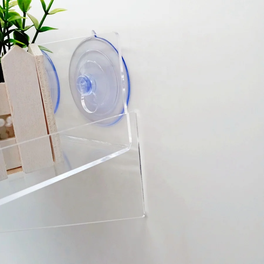 Custom Transparent Acrylic Wall Mounted Shelf Acrylic Wall Mounted Window Rack Shelf for Plant