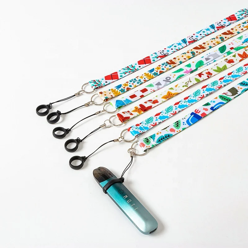 Hot sale custom vape lanyard wholesale with silicone ring for vape pen holder