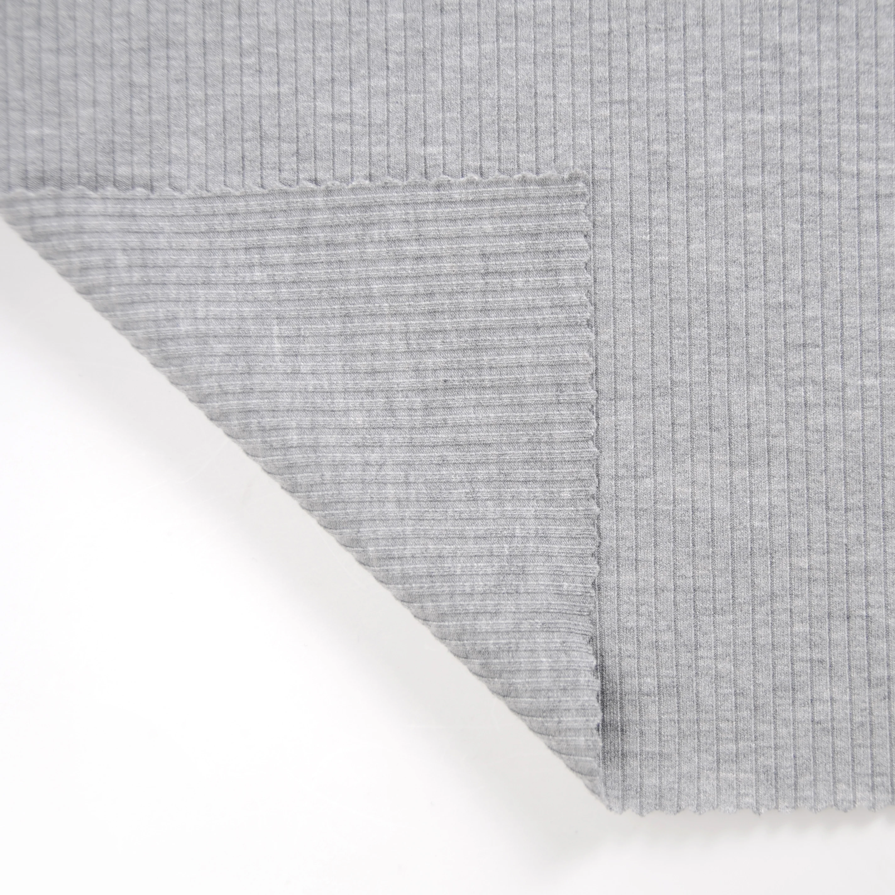 CHEAP PRICE HOT SALE TR SPANDEX 4*2 RIB GRS POLY LENZING VISCOSE SPANDEX A KNIT RIB FABRIC MELANGE SOFT HAND FEEL FOR GARMENT