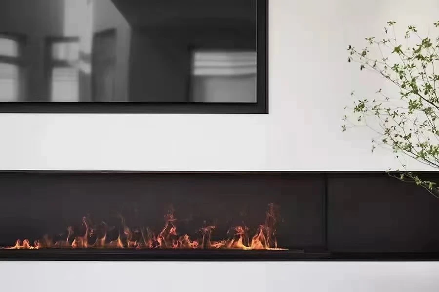 Water Vapor Steam Atomizing Mist Insert Intelligent Electric Fireplaces Neon Flame Decorative Led 3D Black Custom Eco-friendly