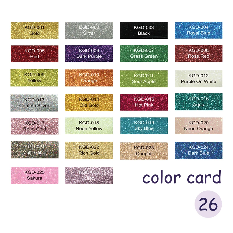 Wholesale HTV Free Sample T shirts Various Color Glitter Heat Transfer Vinyl for Clothing