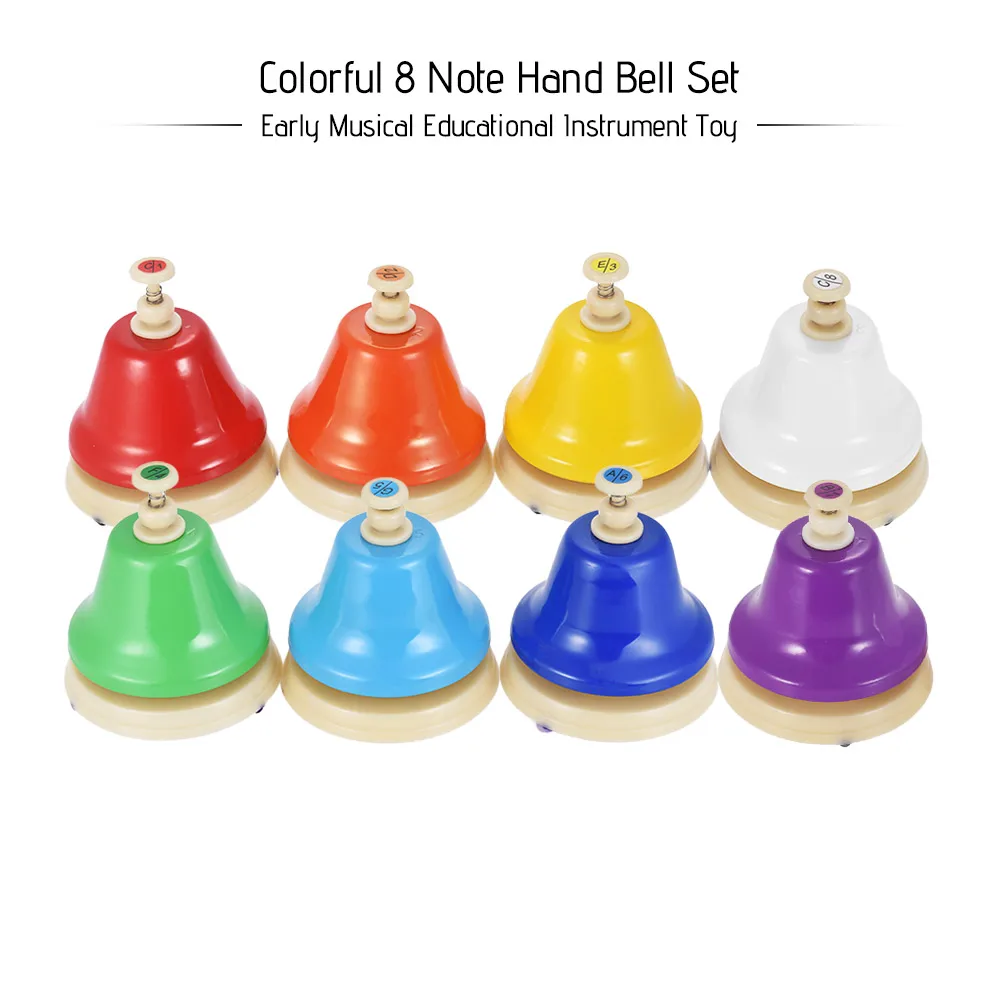 8 Note Colorful Hand Bell Set for Children Kids Student