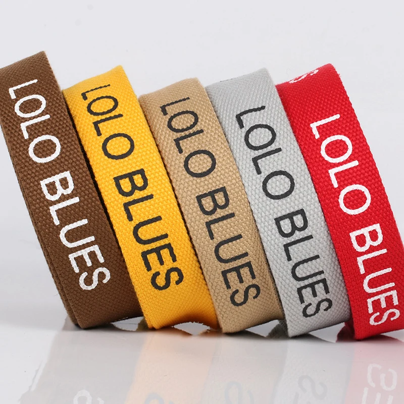 Custom Brand Fashion Logo Elastic Band Spandex Polyester Printed Webbing Strap Lettered Jacquard Elastic Band