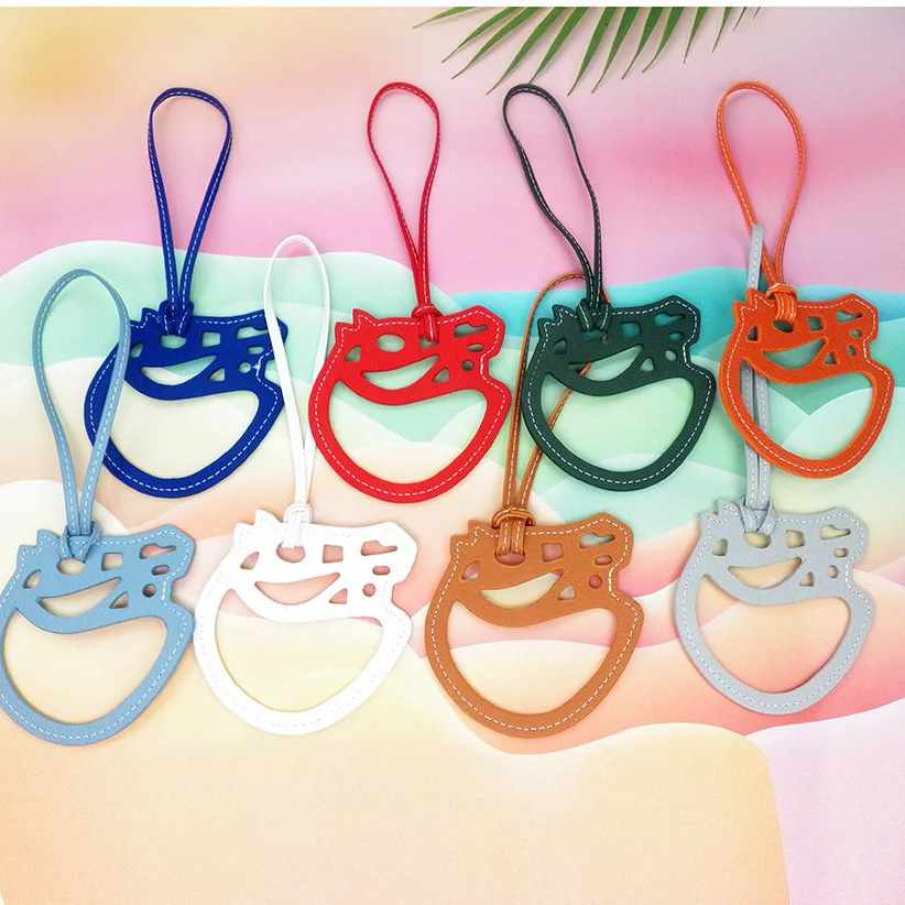 Wholesale PU leather leather horse head bag charm bag decoration Keychain Horse Shape Pendant With Key Chain For Bags