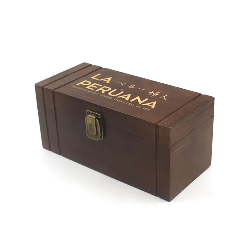 Custom Single Wooden Wine Box Gift Packaging Box For Wine