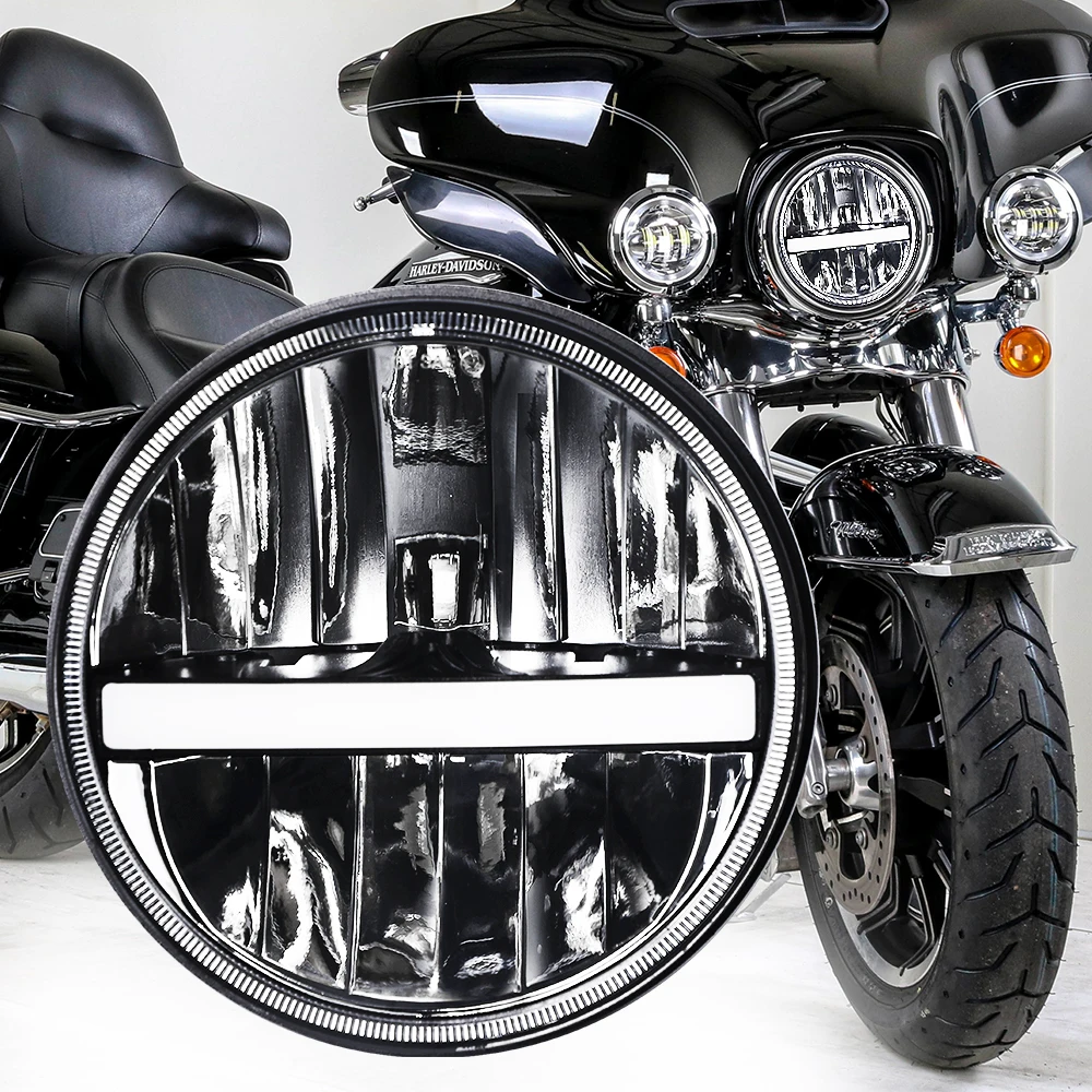 Special design 7' Osram LED round head lamp DRL 30W front projector headlight with high low beam built-in canbus for Harley