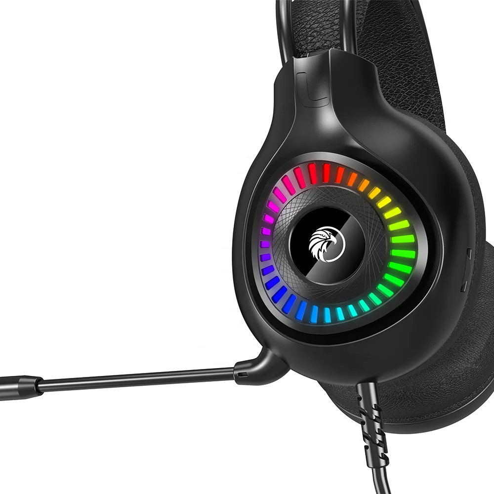 Ultra-soft earmuffs 3.5mm Audio Omnidirectional Mic 50mm Driver Unit 7.1 Surround Sound RGB LED Light Gaming Headset for PC